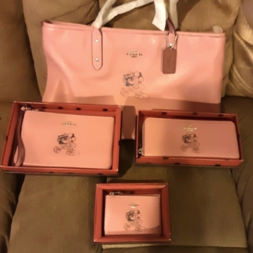 Coach x Disney Leather Tote Set NWT
